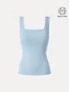 Oglmove Slinky Square Open-back Bra Tank Top In Blue