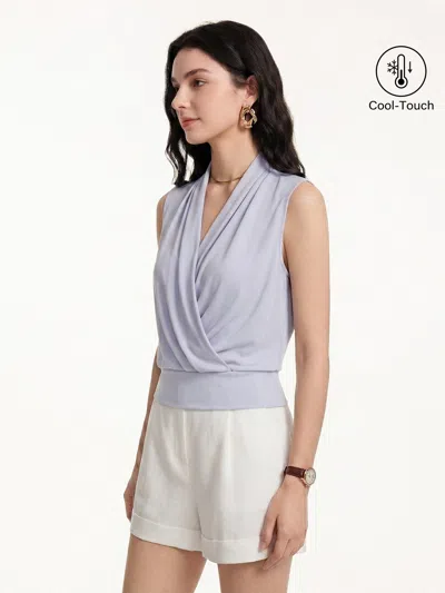 Oglmove Smooth Surplice Sleeveless Top