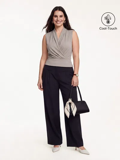 Oglmove Smooth Surplice Sleeveless Top