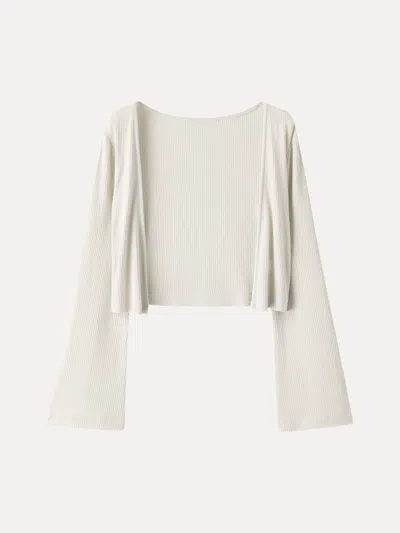 Oglmove Soft Bell Sleeve Cropped Cardigan