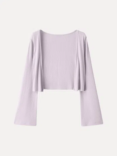 Oglmove Soft Bell Sleeve Cropped Cardigan