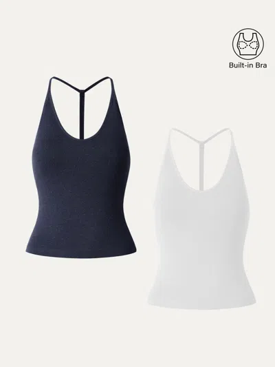 Oglmove Soft Linen Luxe V-neck T-back Airy Bra Tank