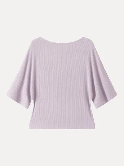 Oglmove Soft Ribbed Boatneck Relaxed Top