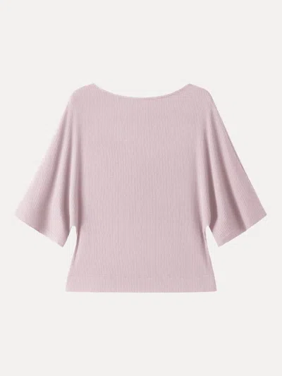 Oglmove Soft Ribbed Boatneck Relaxed Top