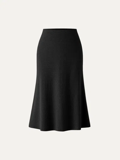 Oglmove Soft Thermal Pull-on Midi Skirt In Black