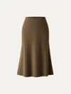 Oglmove Soft Thermal Pull-on Midi Skirt In Brunette