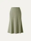Oglmove Soft Thermal Pull-on Midi Skirt In Heather Green