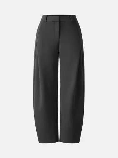 Oglmove Spring Stretch Cotton High Rise Barrel Leg Pants With Pockets