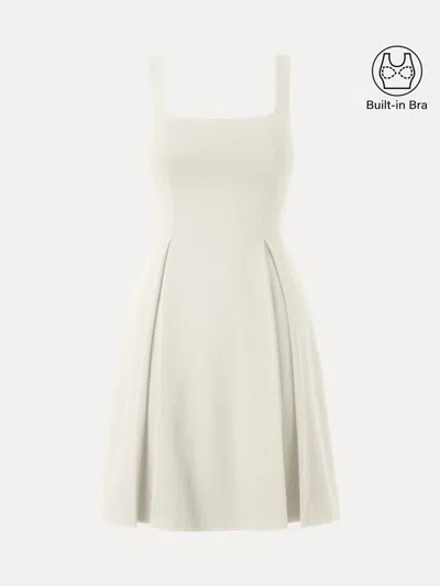 Oglmove Square Neck Fit-and-flare Mini Bra Dress