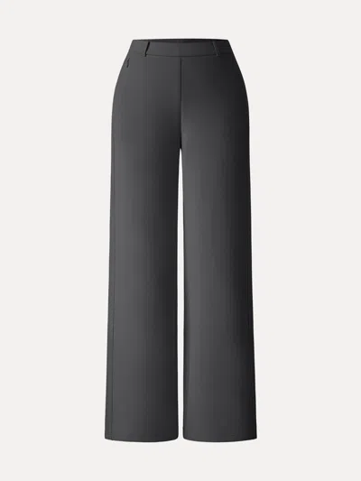 Oglmove Stretch Cotton Blend Slimming High Rise Wide Leg Pant In Deep Grey