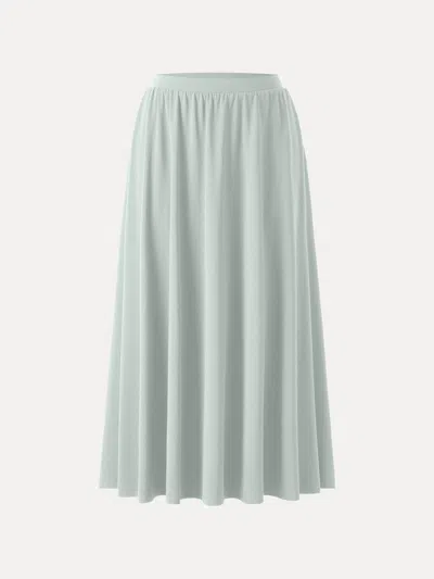 Oglmove Stretch Cotton Maxi Umbrella Skirt With Pockets