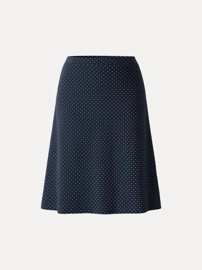 Oglmove Stretch Cotton Polka Dot A-line Flare Skirt