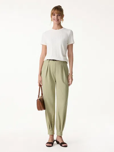 Oglmove Stretch Linen-like Wrinkle-reisistant Tapered Pants