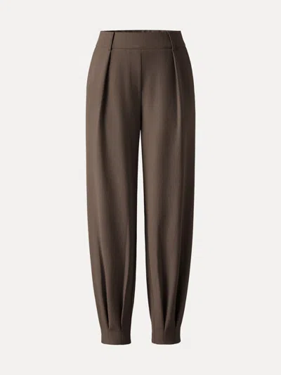 Oglmove Stretch Linen-like Wrinkle-reisistant Tapered Pants In Brown