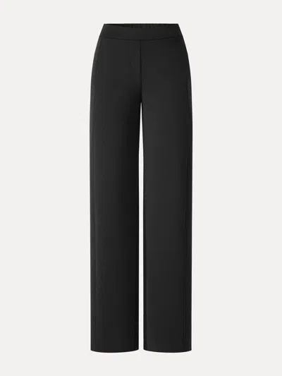 Oglmove Stretch Ponte High-rise Belted Wide-leg Pants With Pockets In Blue