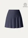 Oglmove Stretch Ponte Mid Rise Pull-on Skort In Blue