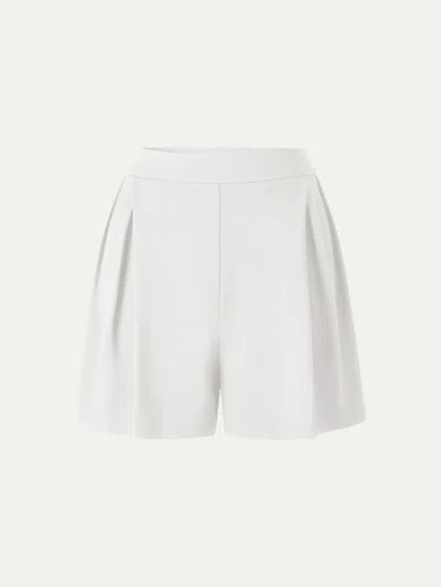 Oglmove Stretch Ponte Pleated Wide Leg Shorts In Multi