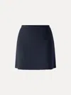 Oglmove Stretchy Mid Rise A-line Pull-on Skirt In Blue