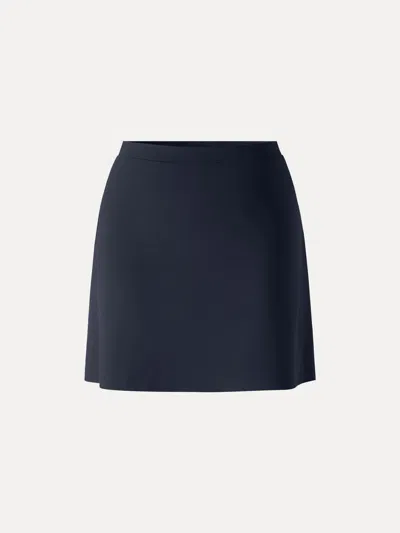Oglmove Stretchy Mid Rise A-line Pull-on Skirt In Blue