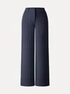 Oglmove Stretchy Mid Rise Fly-front Wide Leg Trousers In Blue