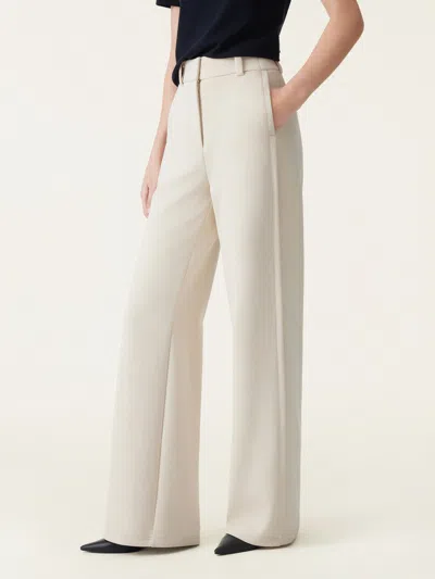 Oglmove Stretchy Mid Rise Fly-front Wide Leg Trousers In Gray