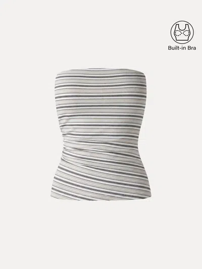 Oglmove Striped Bra Tube Top In Multi