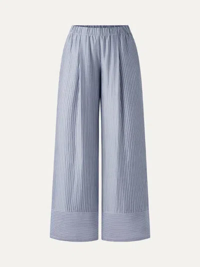 Oglmove Summer Poplin High-rise Wide Leg Pants With Pockets In Multi