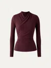 Oglmove Surplice Long Sleeve Top In Red