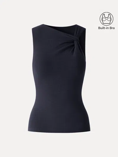 Oglmove Sweat-wicking Asymmetrical Neck Knotted Bra Tank