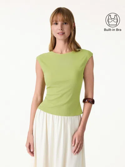 Oglmove Sweat-wicking Boatneck Open Back Bra Top