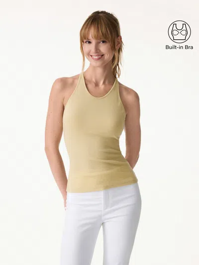 Oglmove Sweat-wicking Scoop Neck Bra Tank In Brown