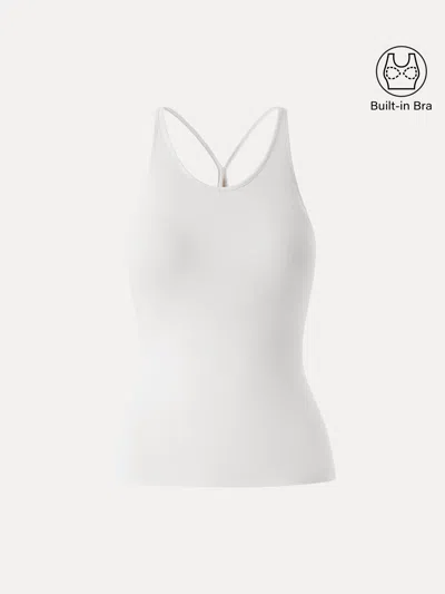 Oglmove Sweat-wicking Scoop Neck Bra Tank In White