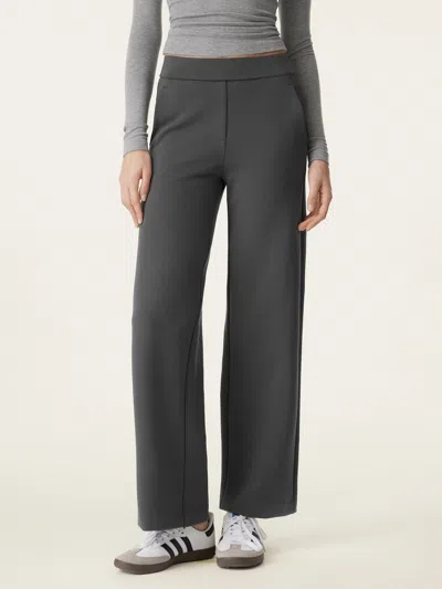 Oglmove Textured Mid Rise Pull-on Straight Pant With Pockets