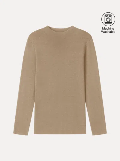 Oglmove The Everyday 100% Ultrafine Merino Wool Sweater In Brown