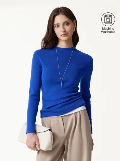 Oglmove The Everyday 100% Ultrafine Merino Wool Sweater In Blue
