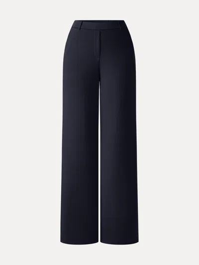 Oglmove Travelease Lyocell High-rise Wide Leg Pants With Pockets In Black Navy