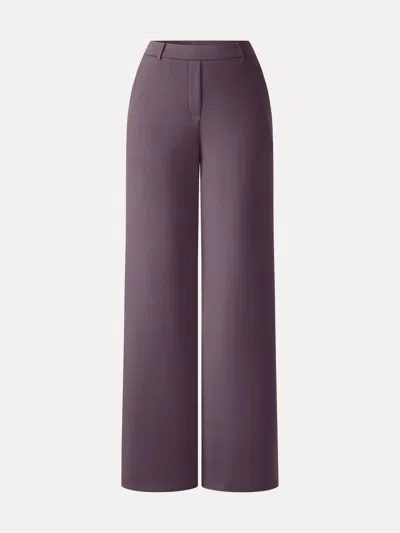 Oglmove Travelease Lyocell Spacer High-rise Wide Leg Pants With Pockets In Deep Fig