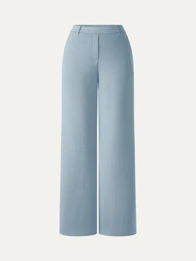 Oglmove Travelease Lyocell Spacer High-rise Wide Leg Pants With Pockets In Dew Foam Blue
