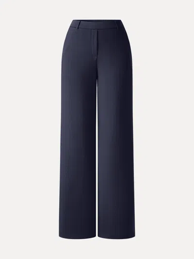 Oglmove Travelease Lyocell Spacer High-rise Wide Leg Pants With Pockets In Smoky Navy