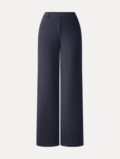 Oglmove Travelease Lyocell Spacer High-rise Wide Leg Pants With Pockets In Universe Navy