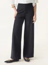 Oglmove Tummy-smooth Wide Leg Pull-on Pants With Pockets In Black