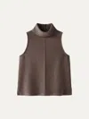 Oglmove Turtle Neck Split Hem Top In Chocolate Brown
