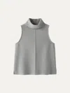 Oglmove Turtle Neck Split Hem Top In Gray