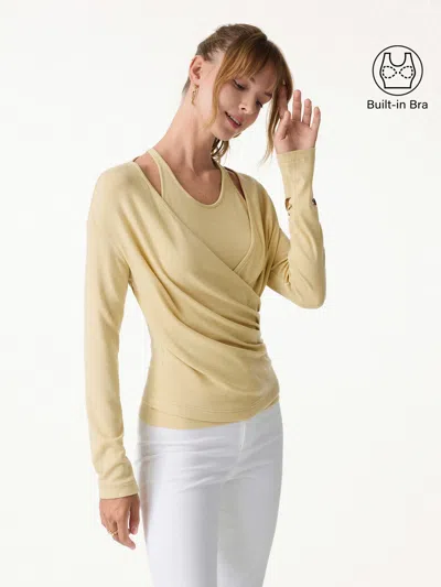 Oglmove Two-piece Set Cami With Surplice Top In Biscotti