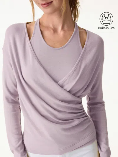 Oglmove Two-piece Set Cami With Surplice Top In Pink Violet