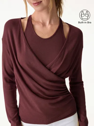 Oglmove Two-piece Set Cami With Surplice Top In Wine
