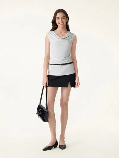 Oglmove Ultrasoft Matte Smooth Cowl Neck Long Tank