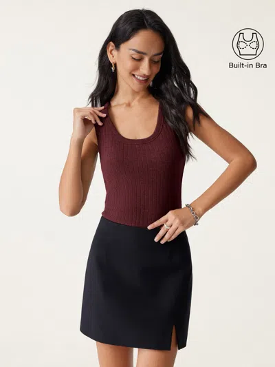 Oglmove U-neck Sleeveless Bra Top In Ancora
