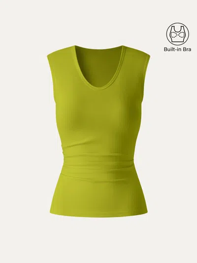 Oglmove U-neck Tucked Sleeveless Bra Top