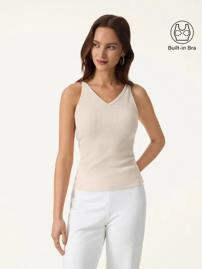 Oglmove V-neck Spaghetti Bra Tank In White